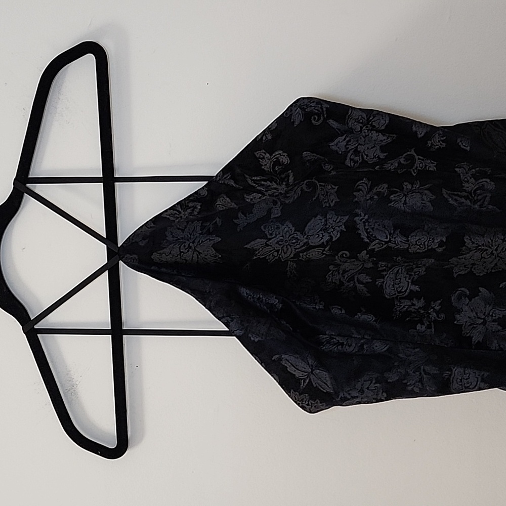 NWT Rag & Bone Retro Floral fara velvet black Halter Slit dress Size 6 - Picture 10 of 16